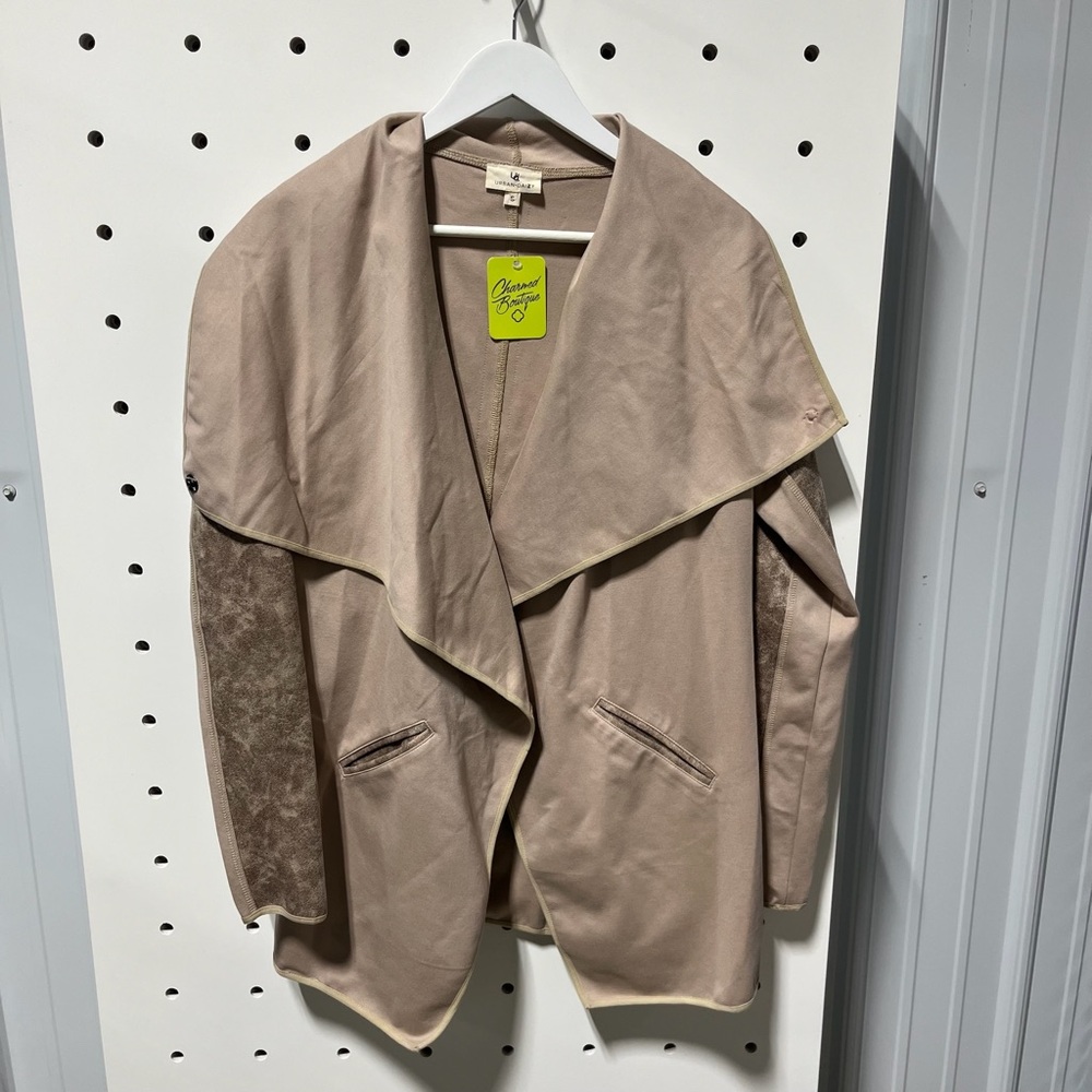 NWT Urban Daizy Elegant Beige Draped Women's Jacket Size S